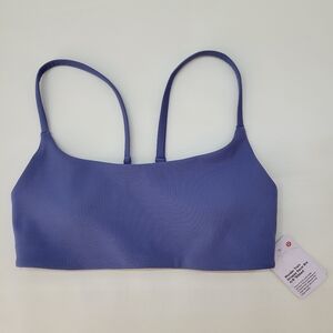 lululemon Wunder Train Blue Strappy Racer Bra A/B Ribbed